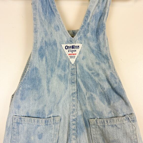 Vintage OshKosh B’Gosh USA Vestbak Shortalls Overalls Tie Dye Blue - 3T 3 - Picture 5 of 7